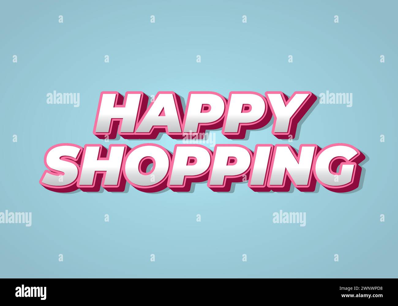 Happy shopping. Text effect design in 3D look with eye catching color ...