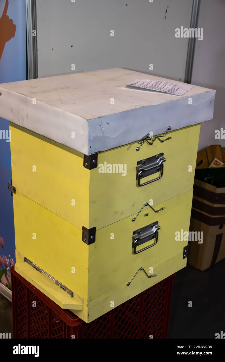 Langstroth Plastic Beehive Deep Brood Box (Assembled) Stock Photo