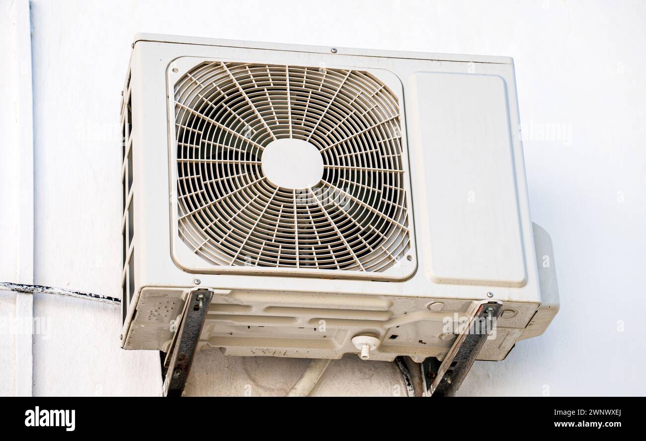 Air conditioner on the wall. Stock Photo