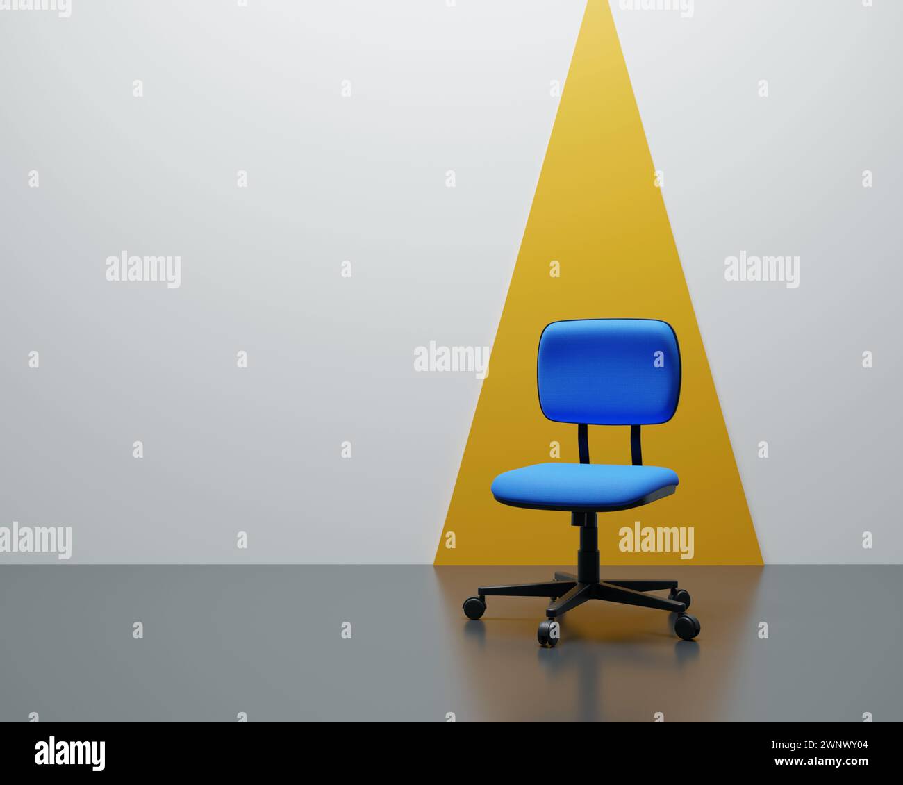 We are hiring collage concept. Chairs in modern design. Free photo hiring concept with empty chair. chairs with one odd one out job opportunity. Stock Photo