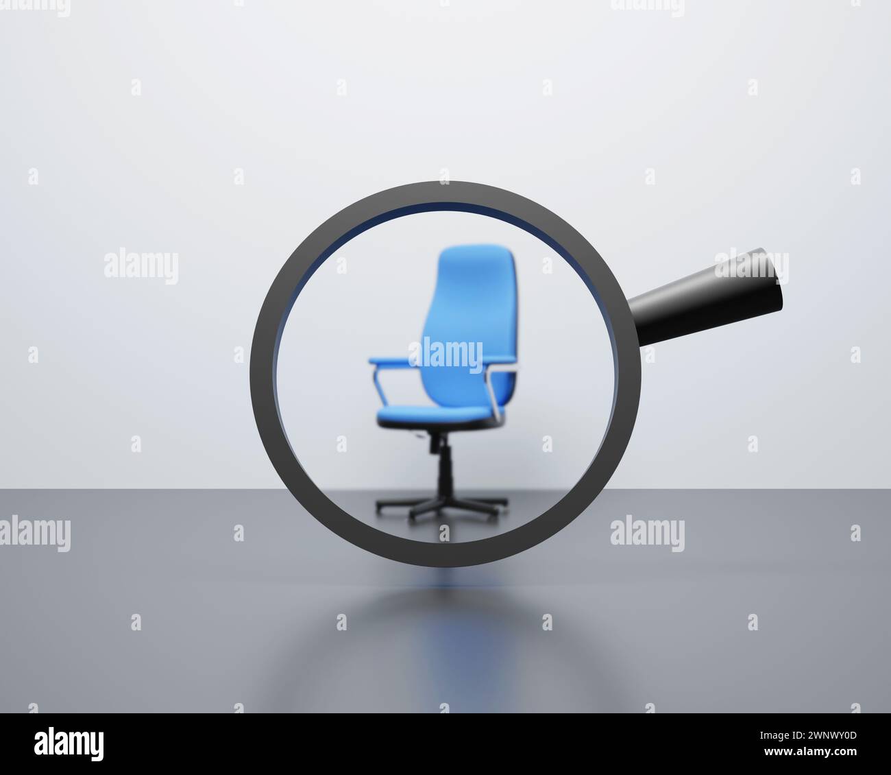 We are hiring collage concept. Chairs in modern design. Free photo hiring concept with empty chair. chairs with one odd one out job opportunity. Stock Photo