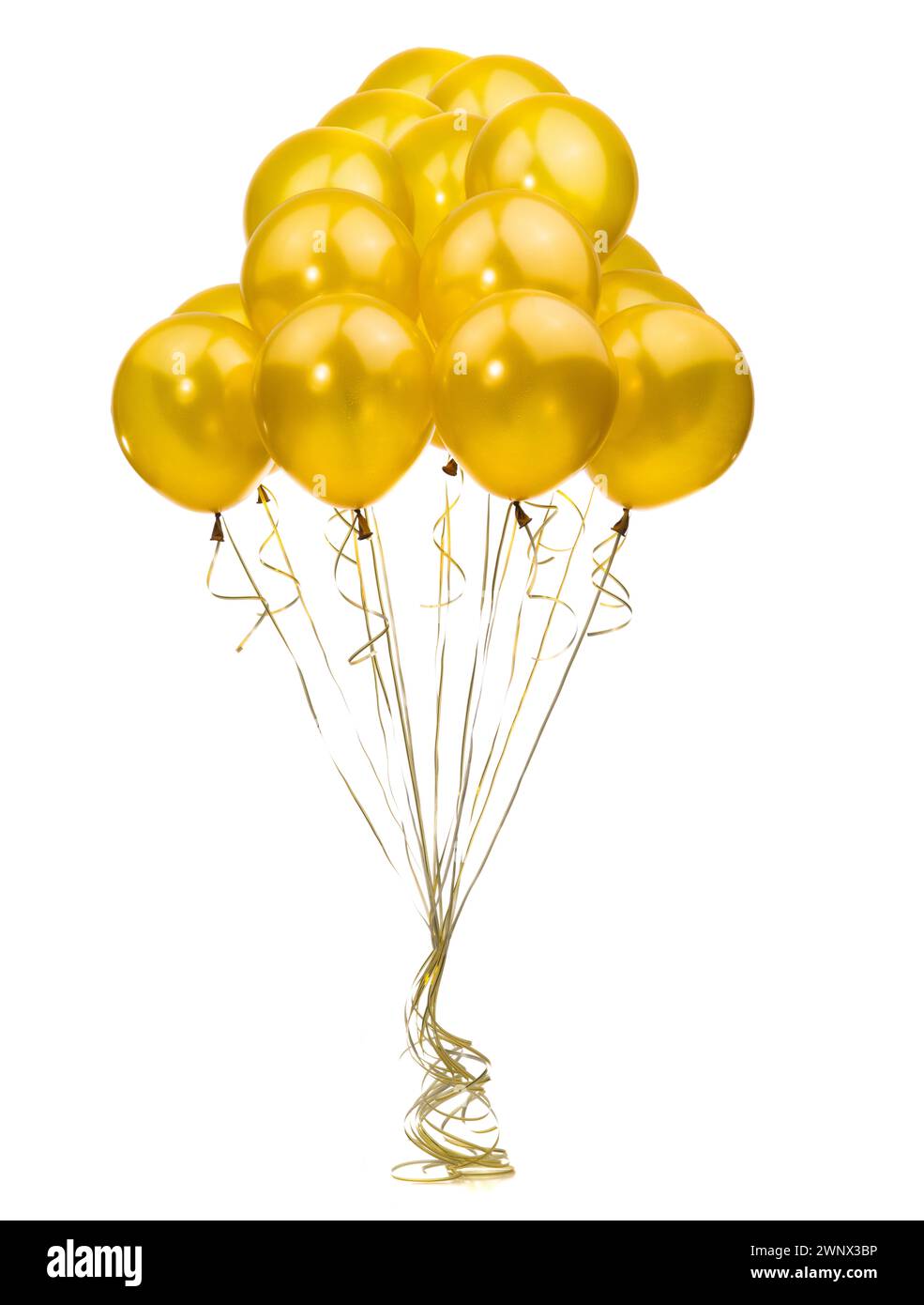 golden balloons on a white background Stock Photo - Alamy