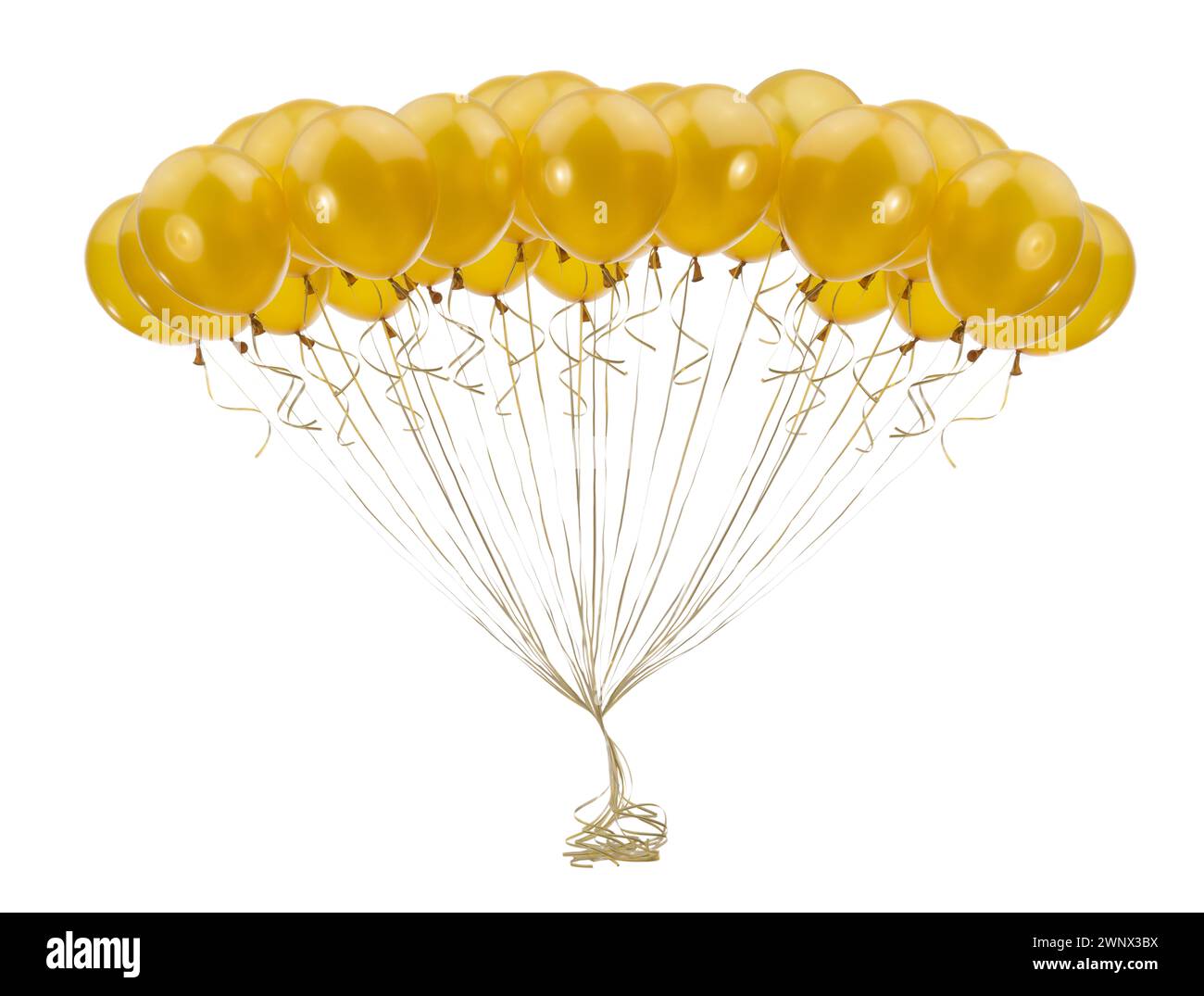 golden balloons on a white background Stock Photo - Alamy