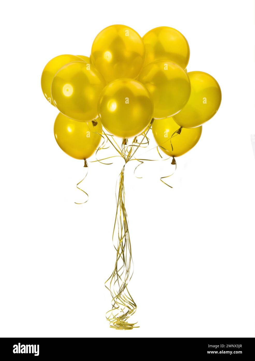 golden balloons on a white background Stock Photo - Alamy
