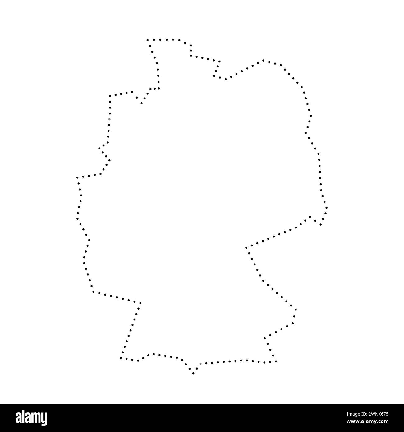 Germany country simplified map. Black dotted outline contour. Simple vector icon. Stock Vector