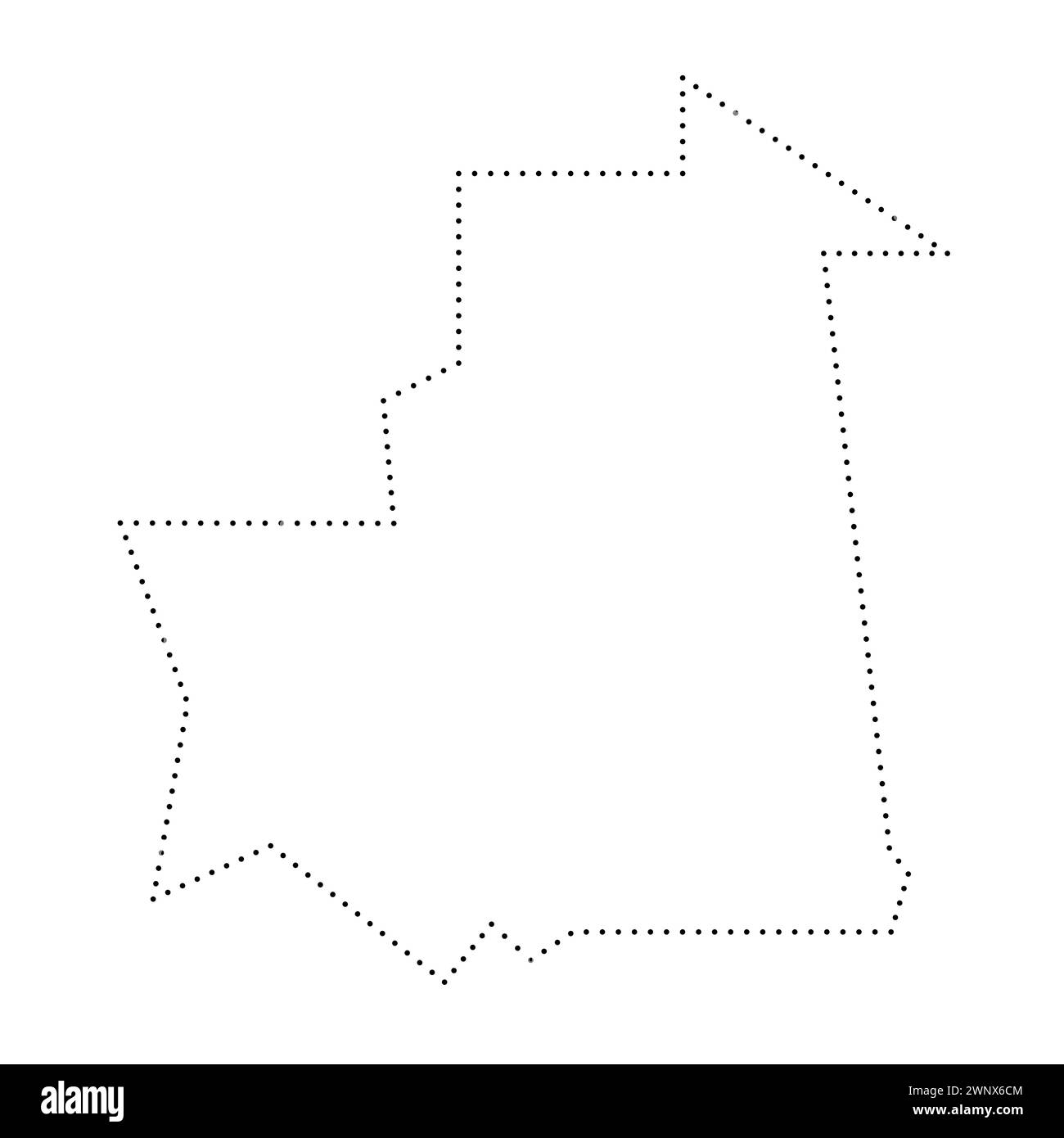 Mauritania country simplified map. Black dotted outline contour. Simple vector icon. Stock Vector