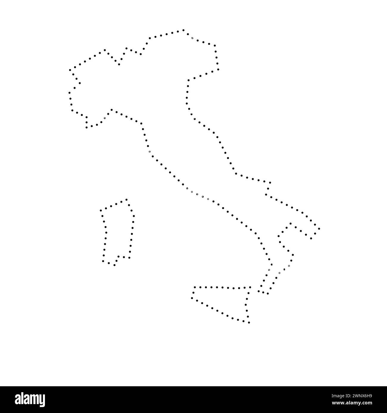 Italy country simplified map. Black dotted outline contour. Simple vector icon. Stock Vector