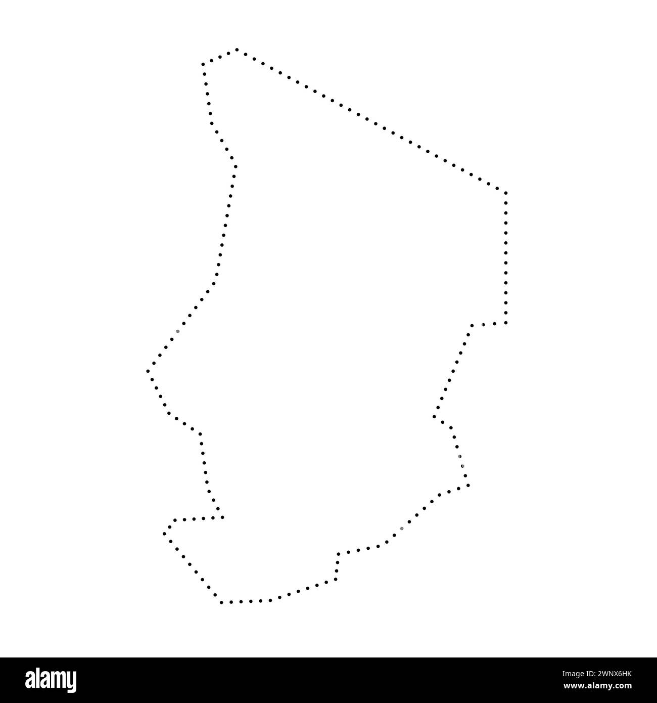 Chad Country Simplified Map Black Dotted Outline Contour Simple