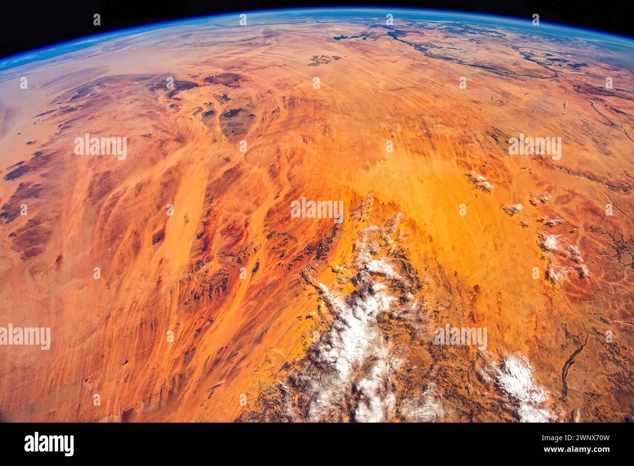 Planet Earth, land feature, South Sudan. Digital enhancement of an image by NASA Stock Photo