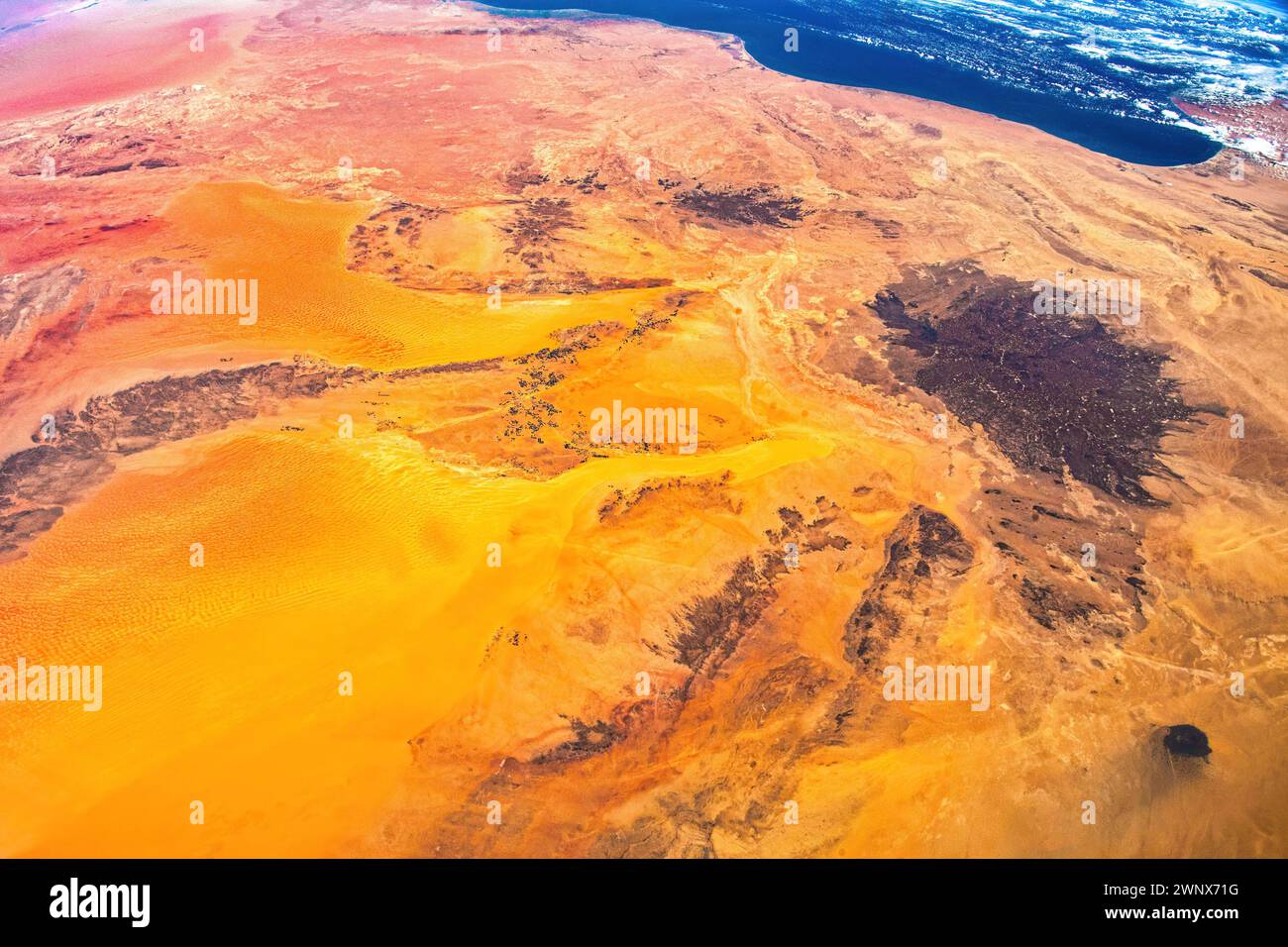 Desert land, Chad. Digital enhancement of an image by NASA Stock Photo