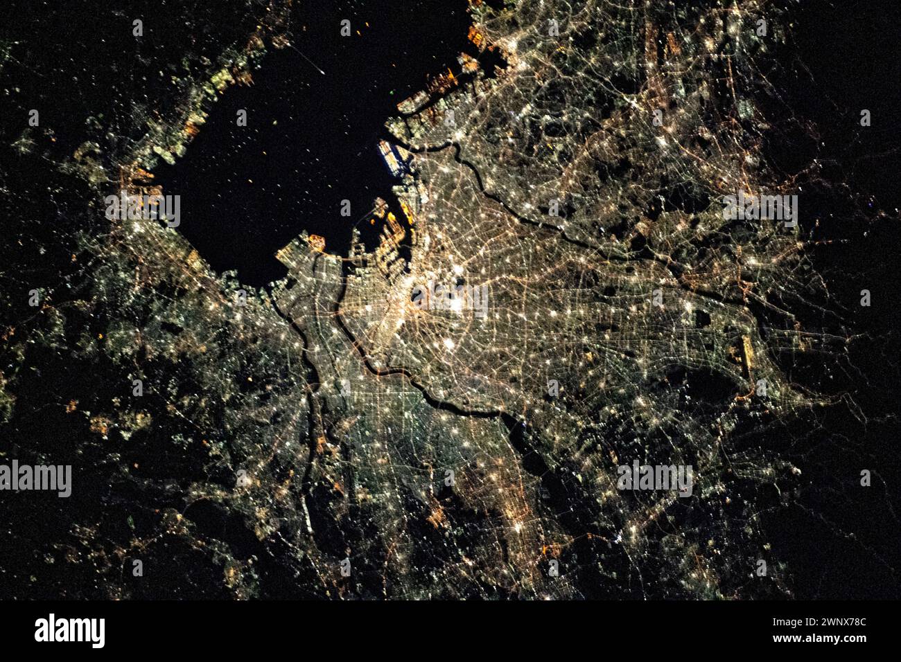 Tokyo City. Digital enhancement of an image by NASA Stock Photo