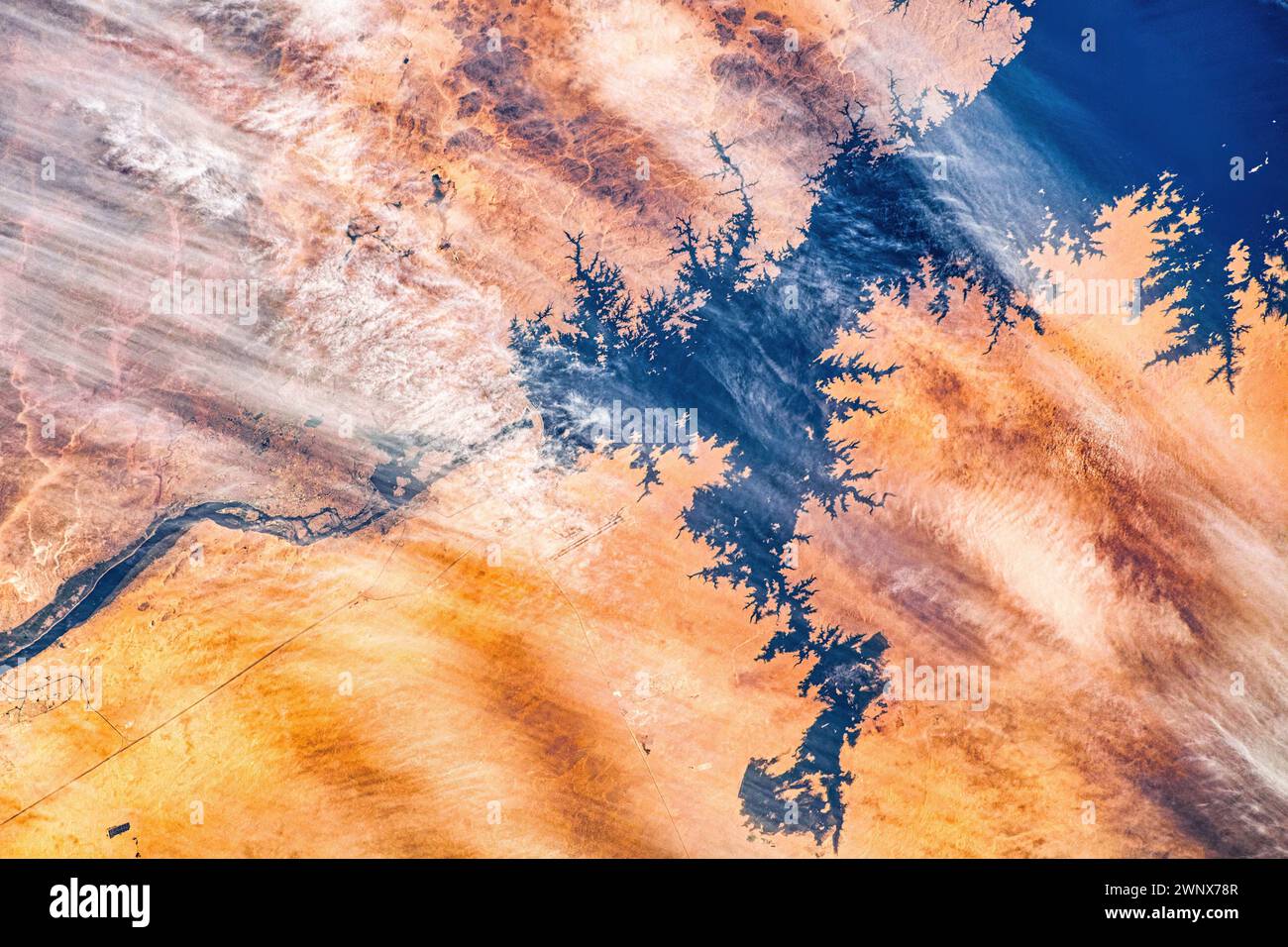 Lake Nubia, Egypt. Digital enhancement of an image by NASA Stock Photo