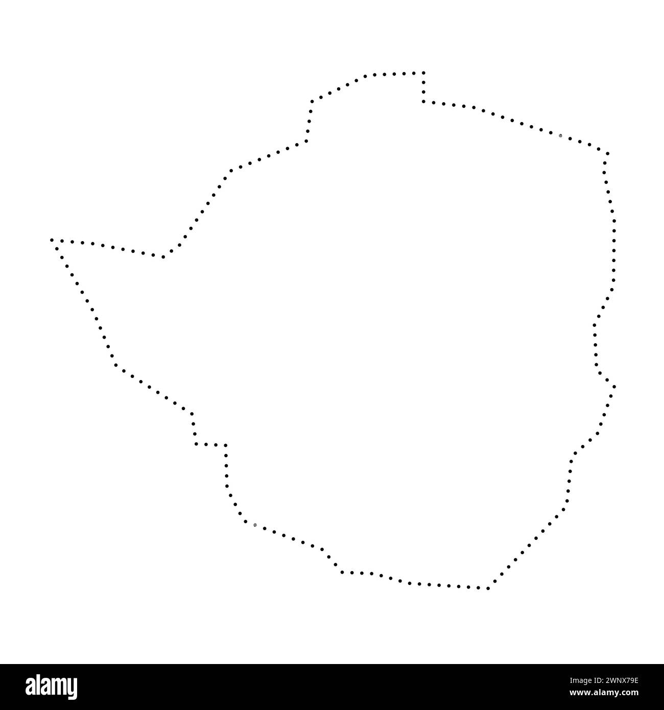 Zimbabwe country simplified map. Black dotted outline contour. Simple vector icon. Stock Vector