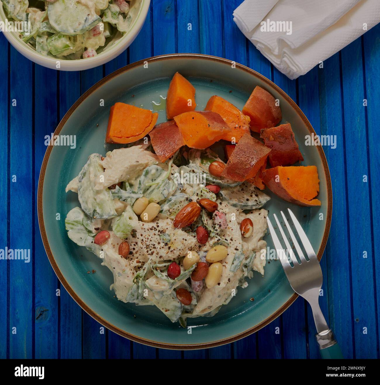Healthy curry chicken salad hi-res stock photography and images - Alamy