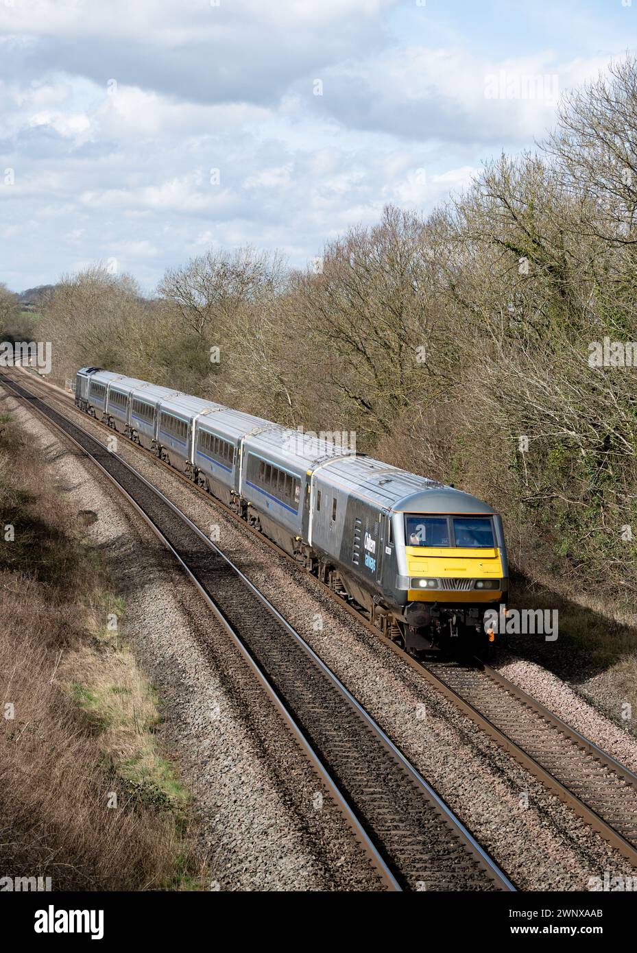 Chiltern Railways Mainline train at Shrewley, Warwickshire, England, UK Stock Photo