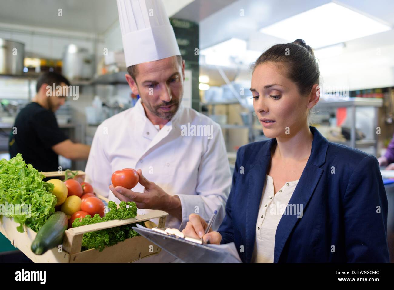 chef in a cooking school Stock Photo