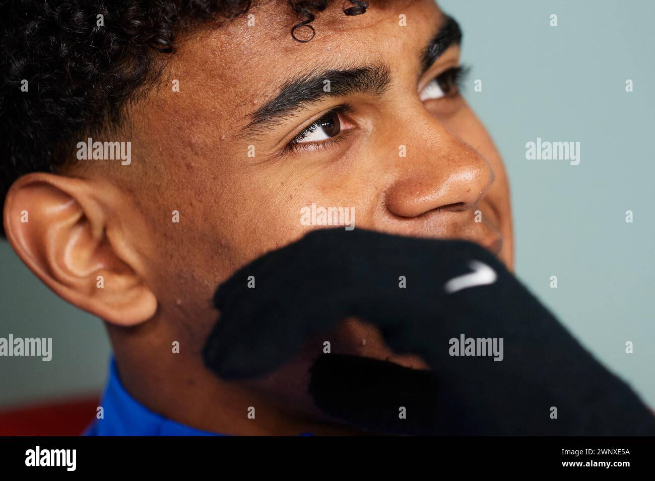 Yamine Lamal of FC Barcelona looks on during the LaLiga EA Sports match