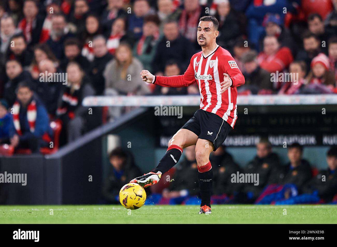 Dani Garcia of Athletic Club with the ball during the LaLiga EA Sports match between Athletic Club and FC Barcelona at San Mames Stadium on March 03, Stock Photo