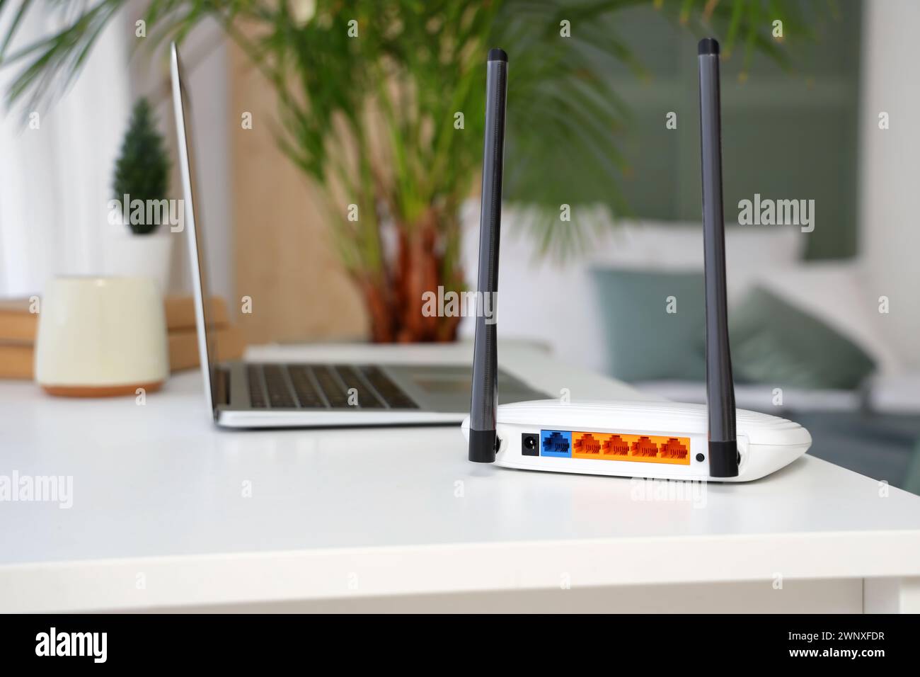 Ethernet port on the back of the router hi-res stock photography and ...