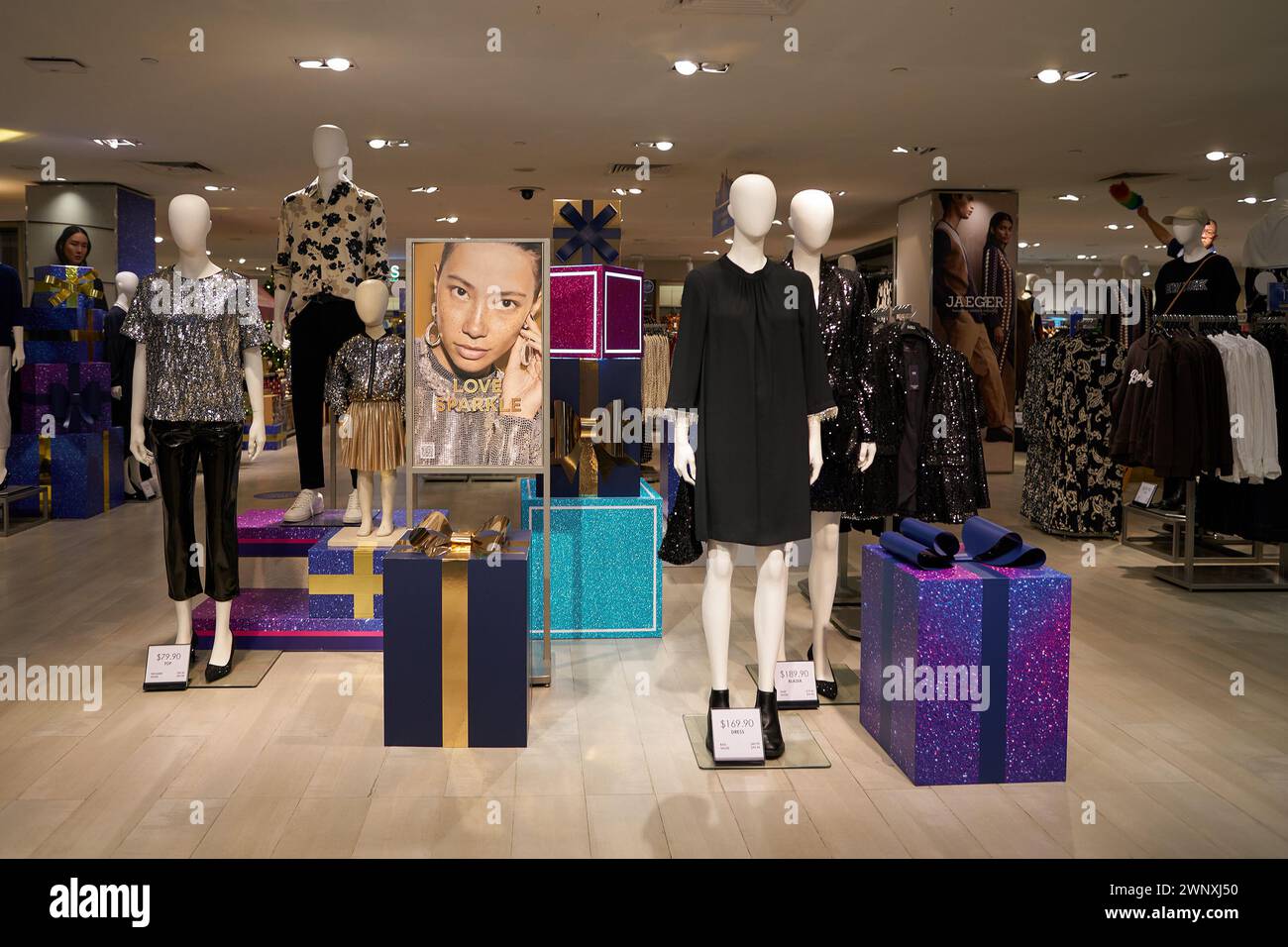 SINGAPORE NOVEMBER 06, 2023 apparel displayed at Marks and Spencer