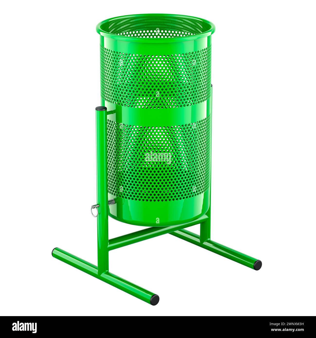 Green Public Metal Bin, 3D rendering isolated on white background Stock Photo Alamy