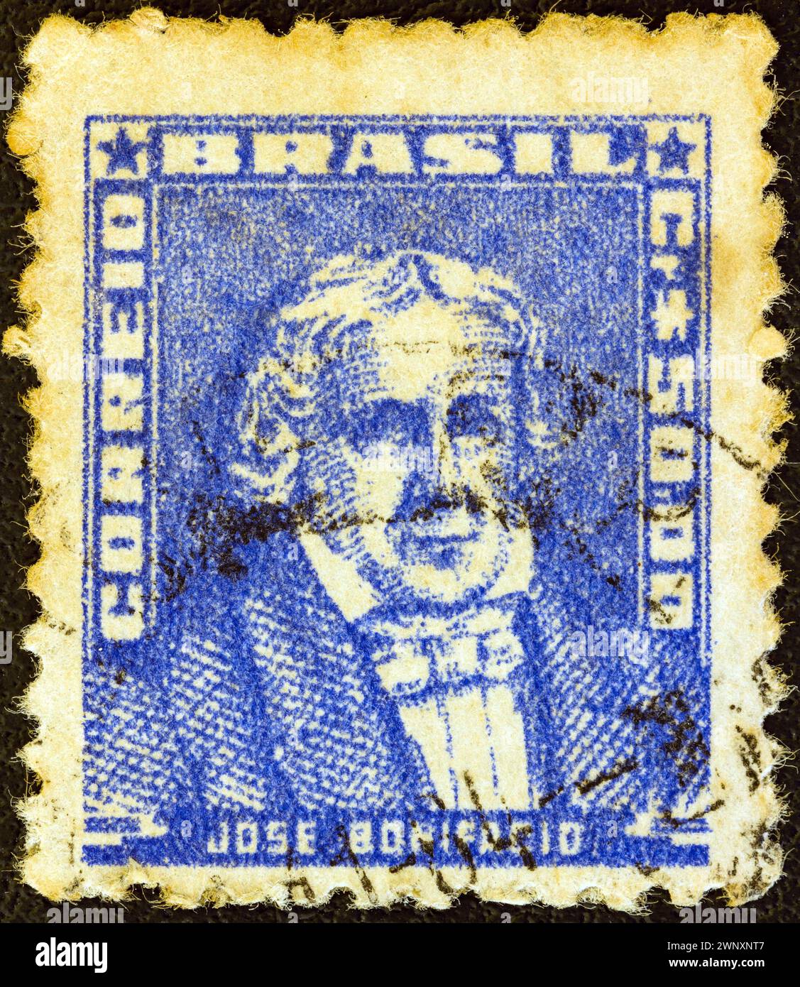 BRAZIL - CIRCA 1954: A stamp printed in Brazil from the 'Portraits' issue shows Jose Bonifacio Stock Photo