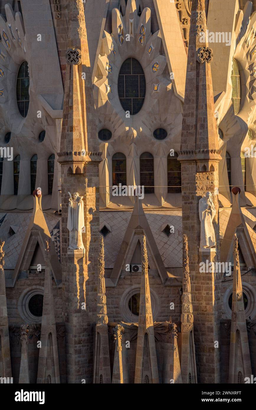 Apse of the Sagrada Família at sunset (Barcelona, Catalonia, Spain) ESP: Ábside de la Sagrada Família al atardecer (Barcelona, Cataluña, España) Stock Photo