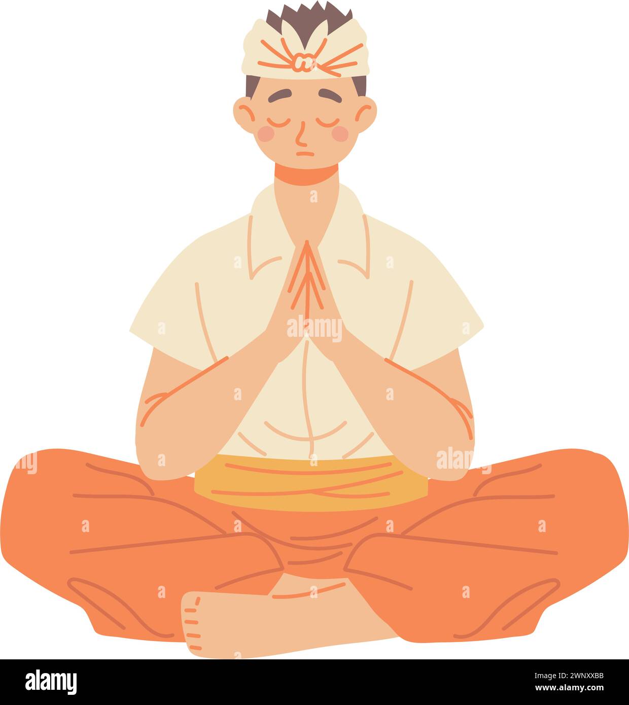 nyepi man in silence Stock Vector