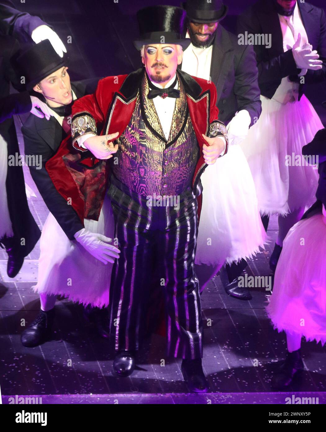 March 3 2024 Boy George In Moulin Rouge the Musical play at the Al Hirschfeld Theatre  on  302 west 45 Street  Photo by John Barrett/PHOTOlink.net                                917-754-8588 Stock Photo