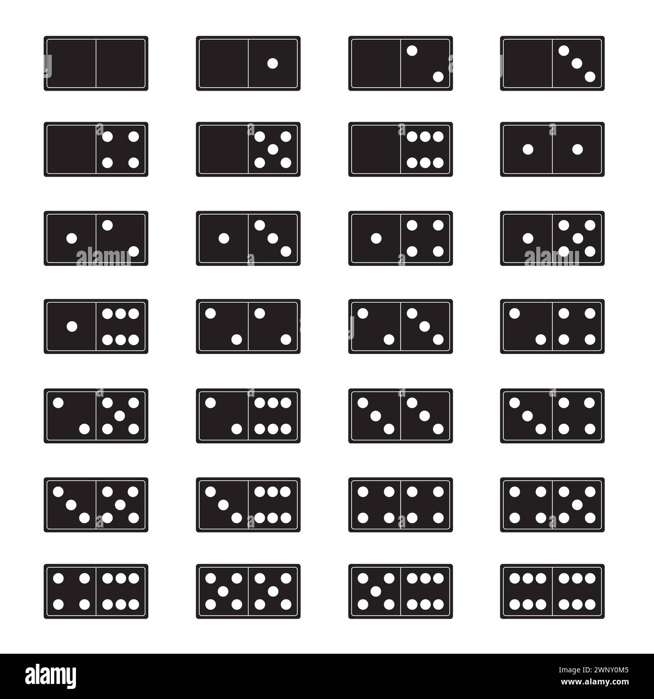 complete set of domino tiles Stock Photo