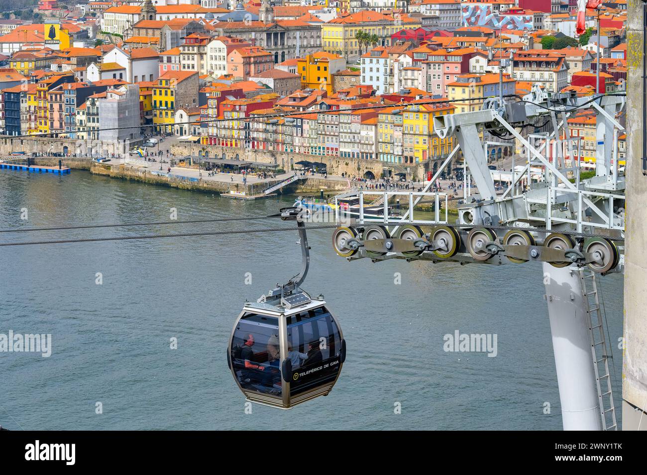 Funicular or cable car in the waterfront district, PORTO, PORTUGAL Stock Photo