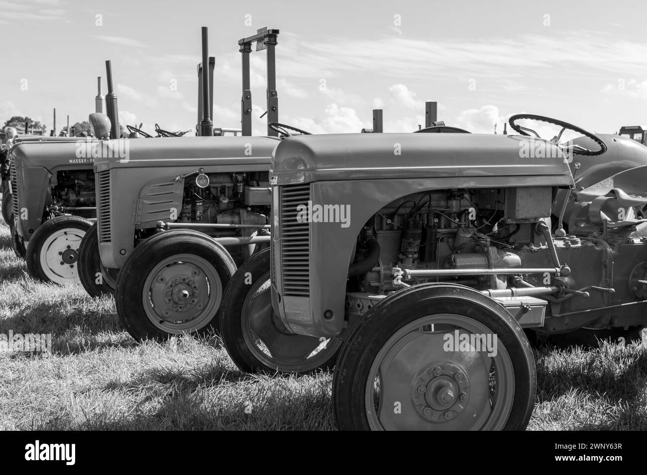 Vintage tractors on show Black and White Stock Photos & Images - Alamy