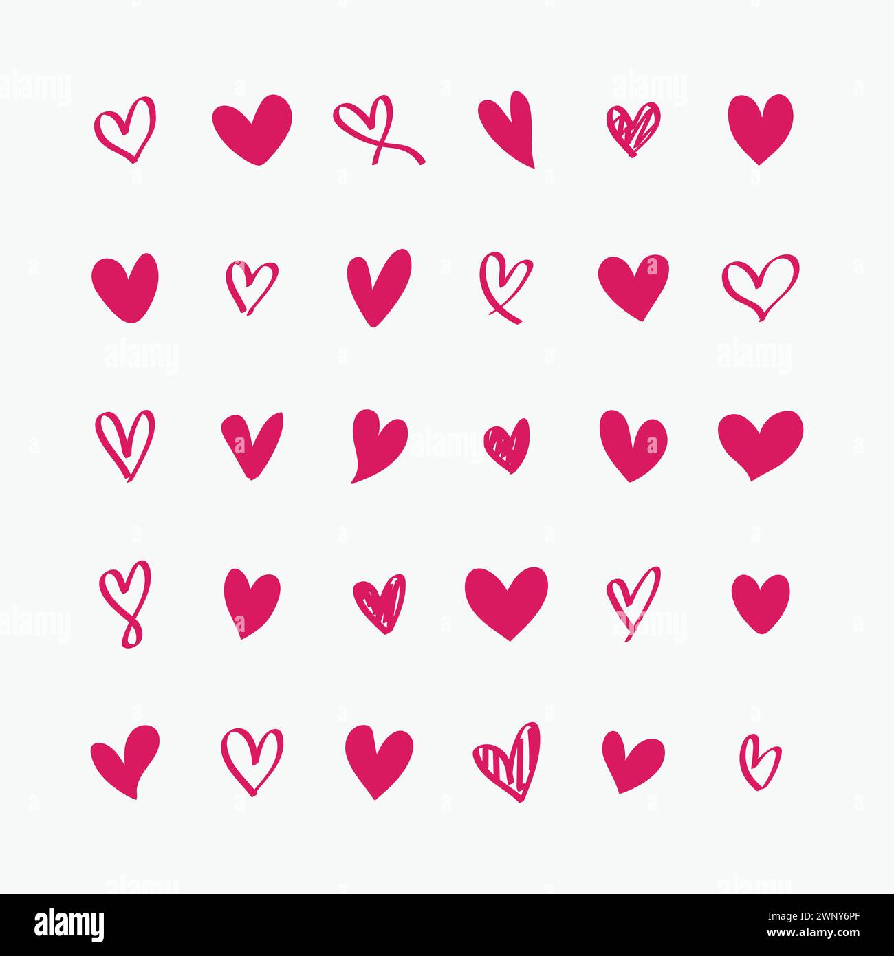 Heart Icon Vector Bundle Collection, Valentine's Day Sign, Love Symbol Isolated, Vector illustration Stock Vector