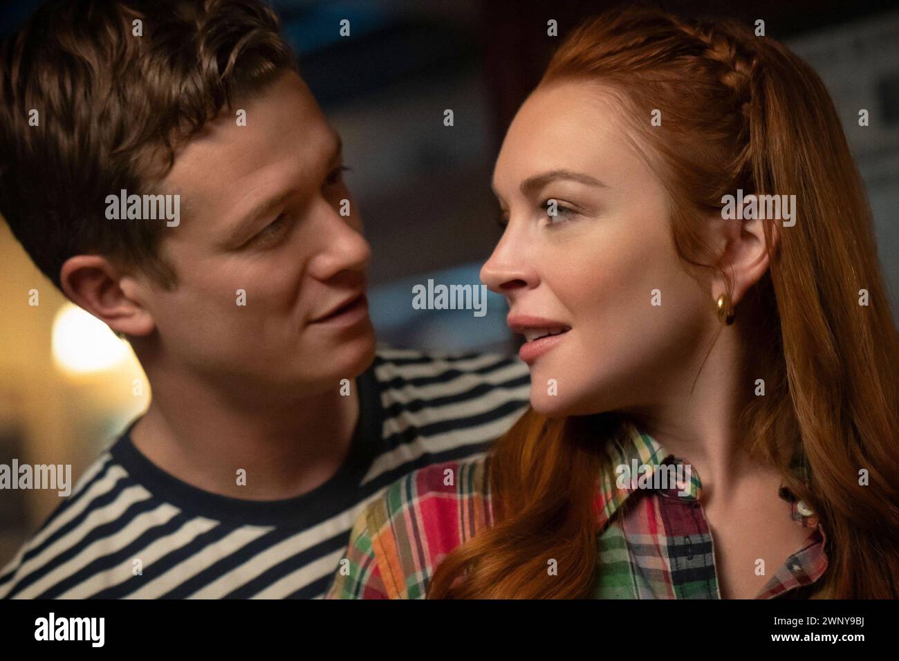 IRISH WISH, from left Ed Speleers, Lindsay Lohan, 2024. ph Patrick