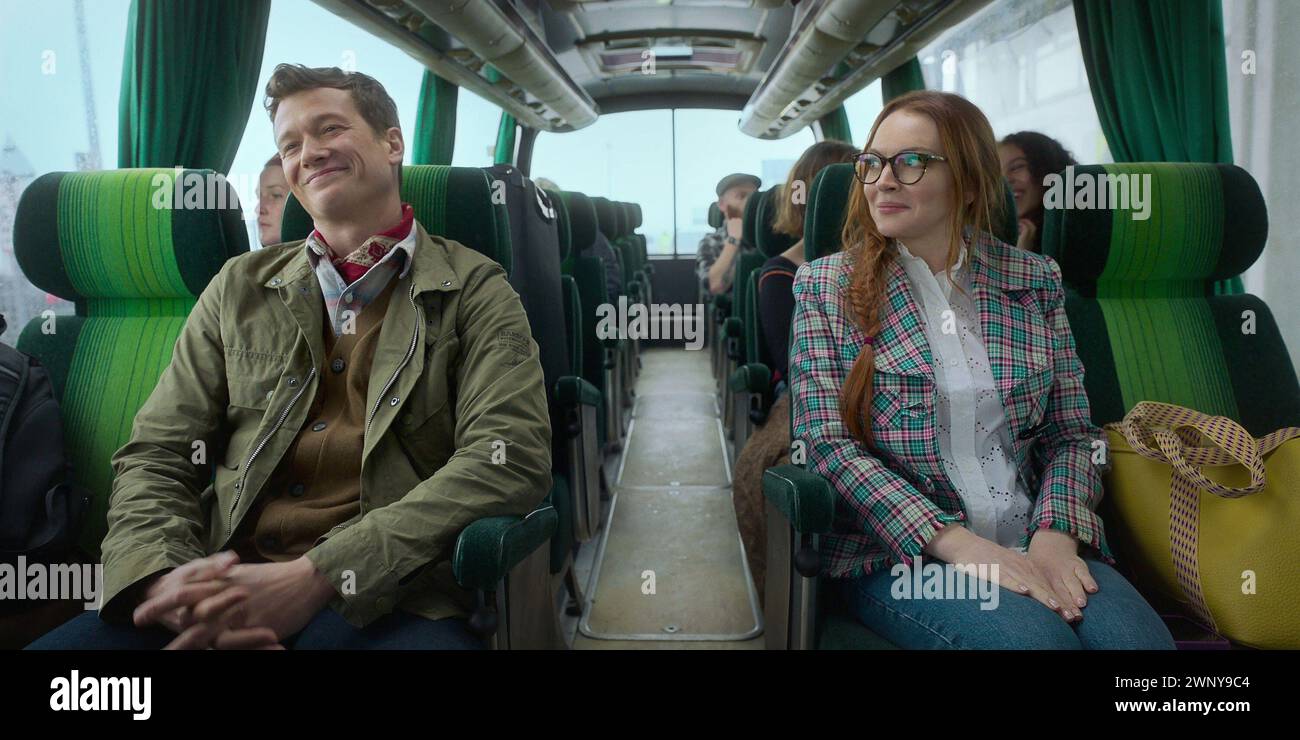 IRISH WISH, from left Ed Speleers, Lindsay Lohan, 2024. © Netflix