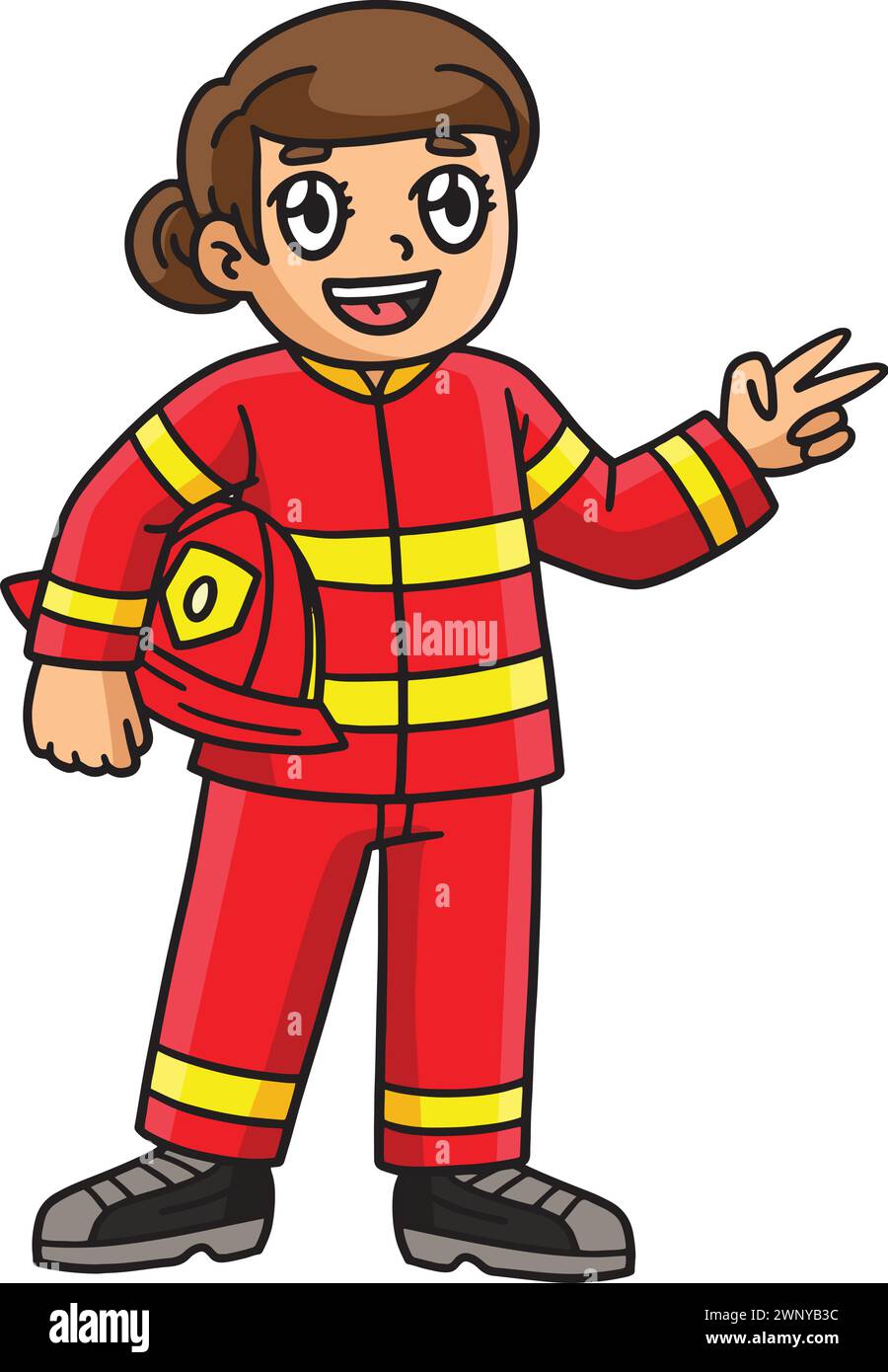Firefighter Woman Cartoon Colored Clipart Stock Vector Image & Art - Alamy