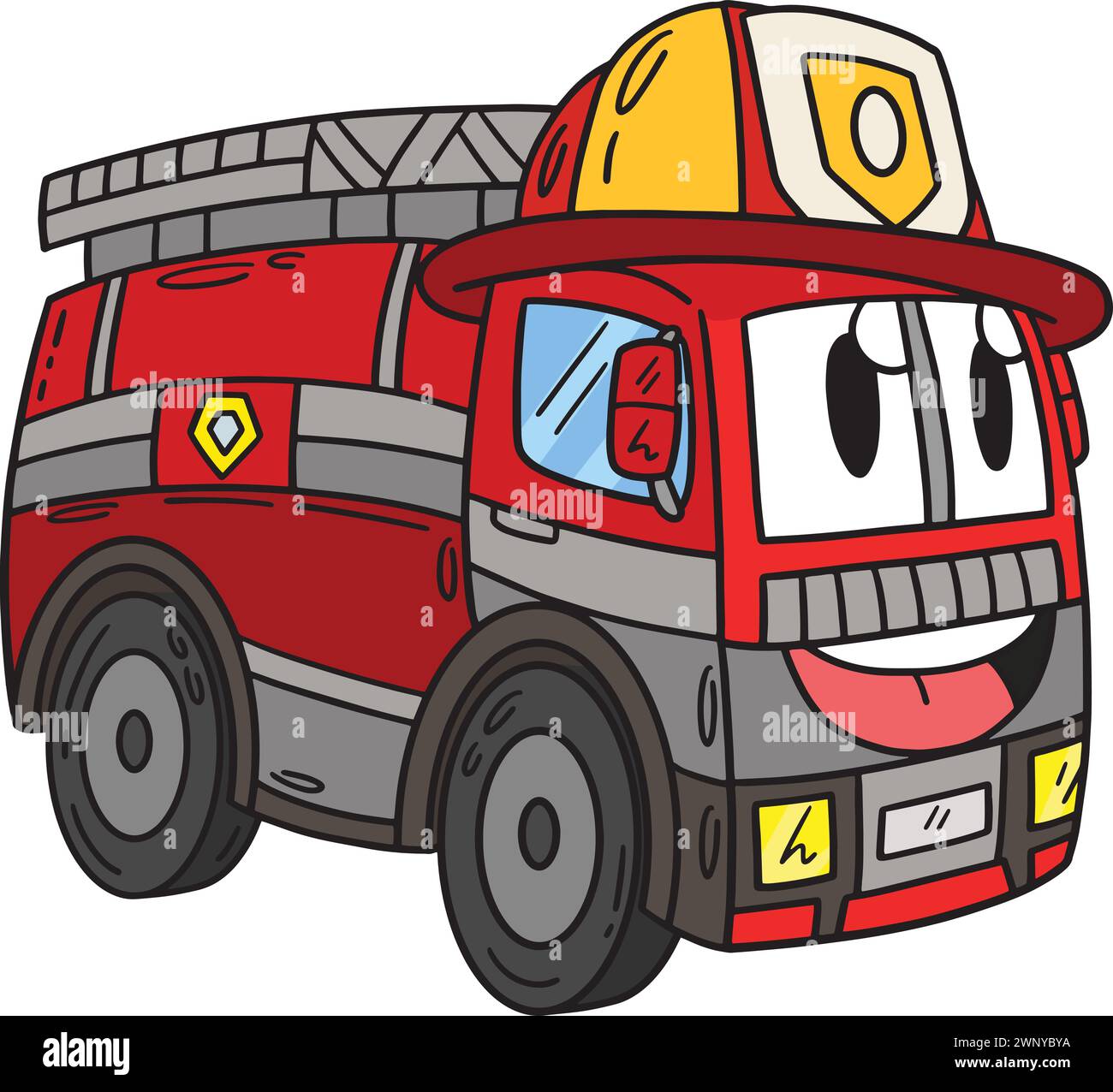 Firefighter Truck Toy Cartoon Colored Clipart Stock Vector Image & Art ...