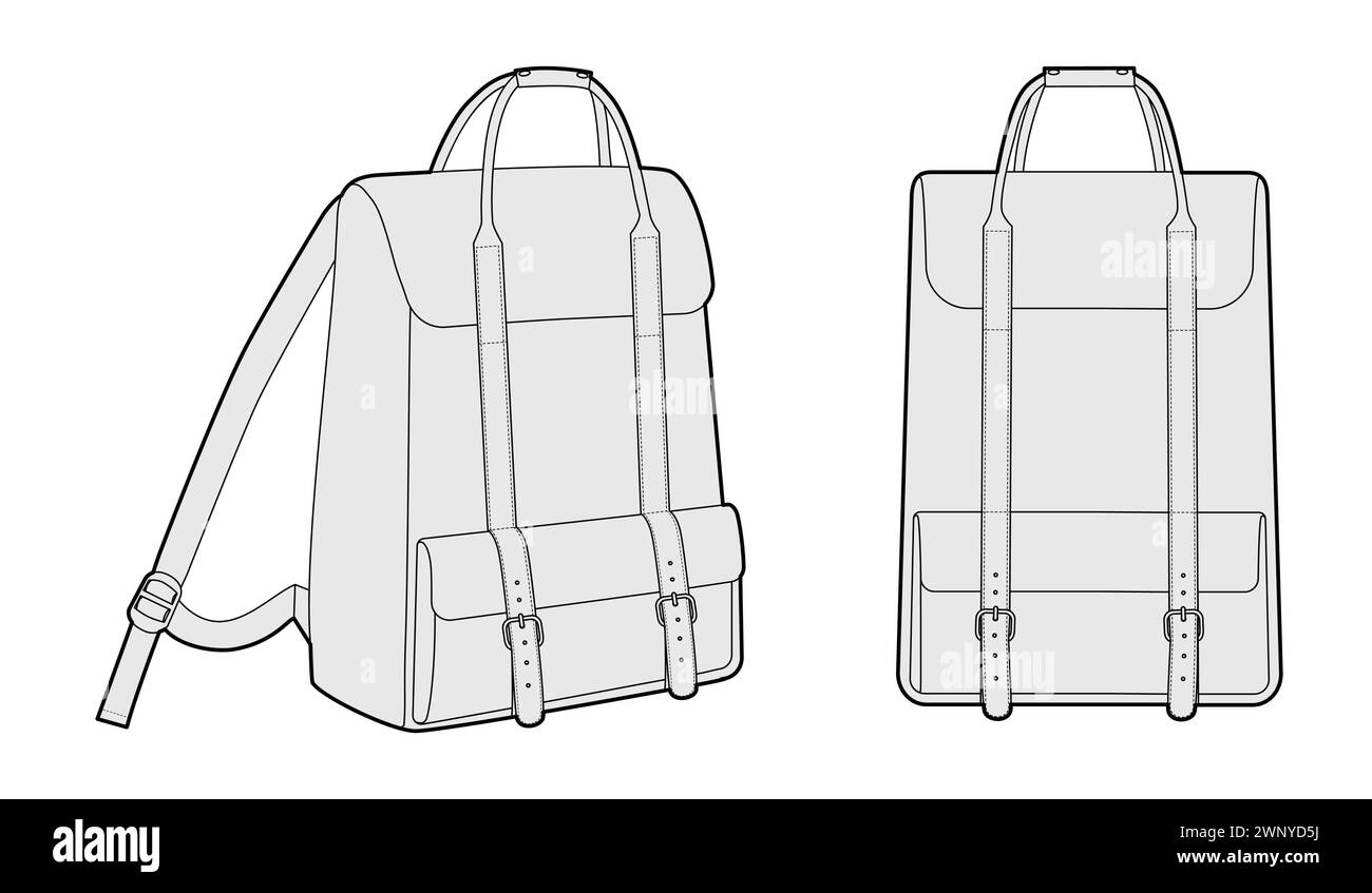 Adventure backpack silhouette bag. Fashion accessory technical ...