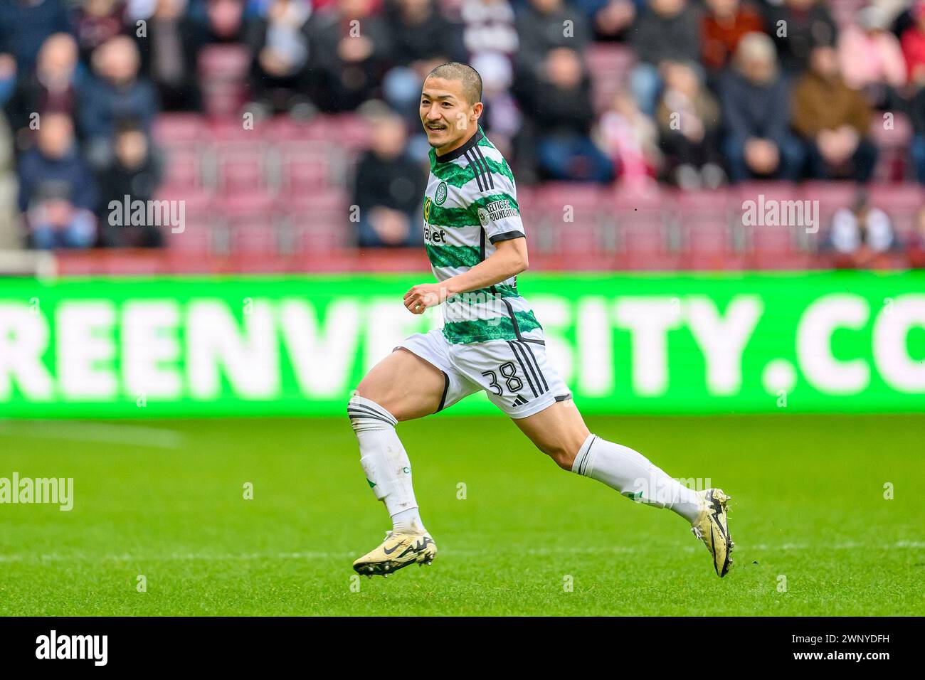 Daizen Maeda of Celtic, Japanese player in action during the cinch