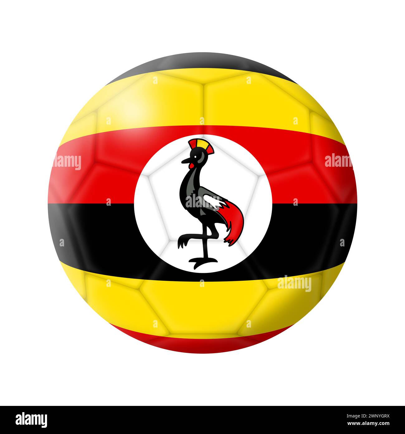 Uganda soccer ball football 3d illustration Stock Photo