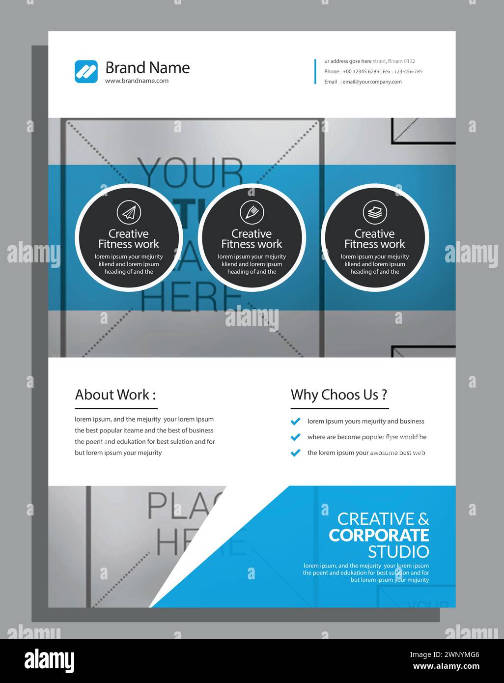 Creative Modern Flyer. Annual Report, Creative Portfolio, A4 minimal flyer, Business Brochure. Stock Vector