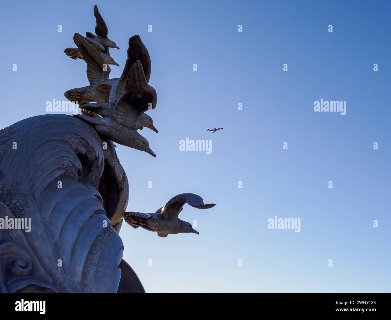 Waves and Gulls, Navy Merchant Marine Memorial, Washington, DC Stock ...
