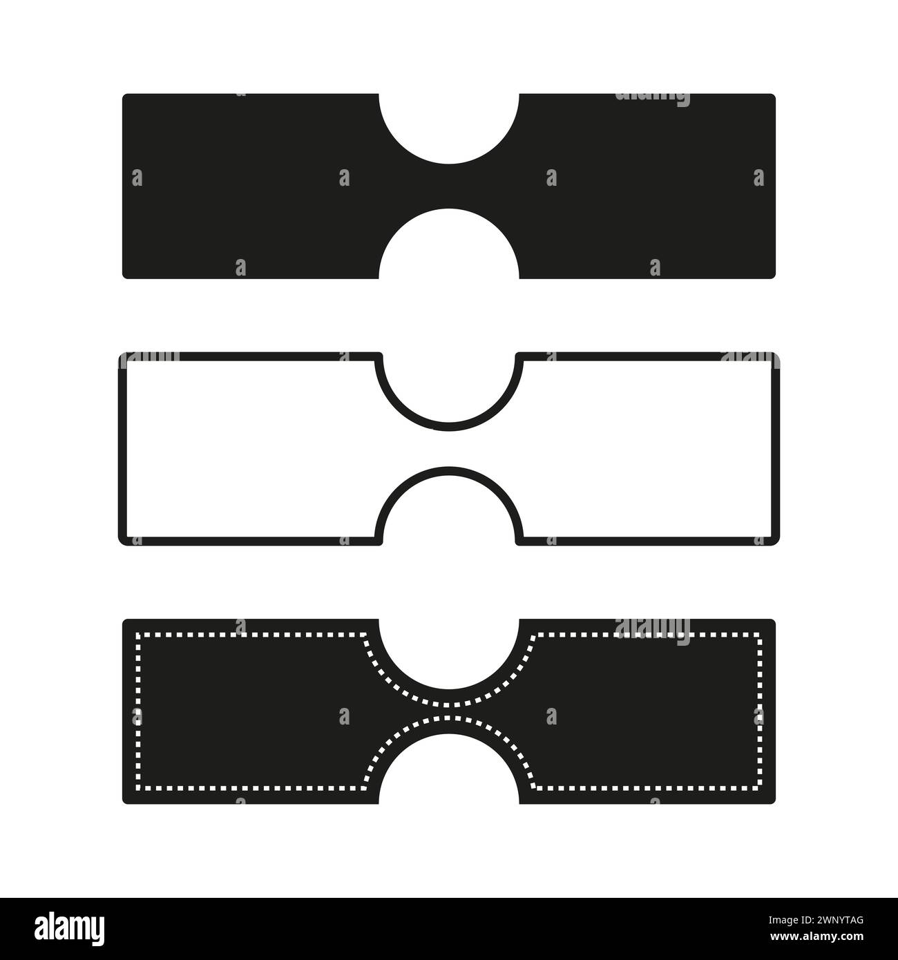 Connector icons set. Puzzle connection. Simple, black and white. Vector ...