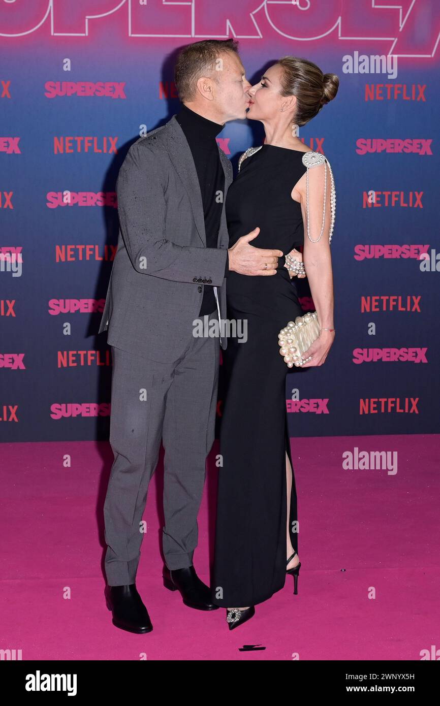 Rocco Siffredi (l) and Rosa Caracciolo (r) attend the red carpet of