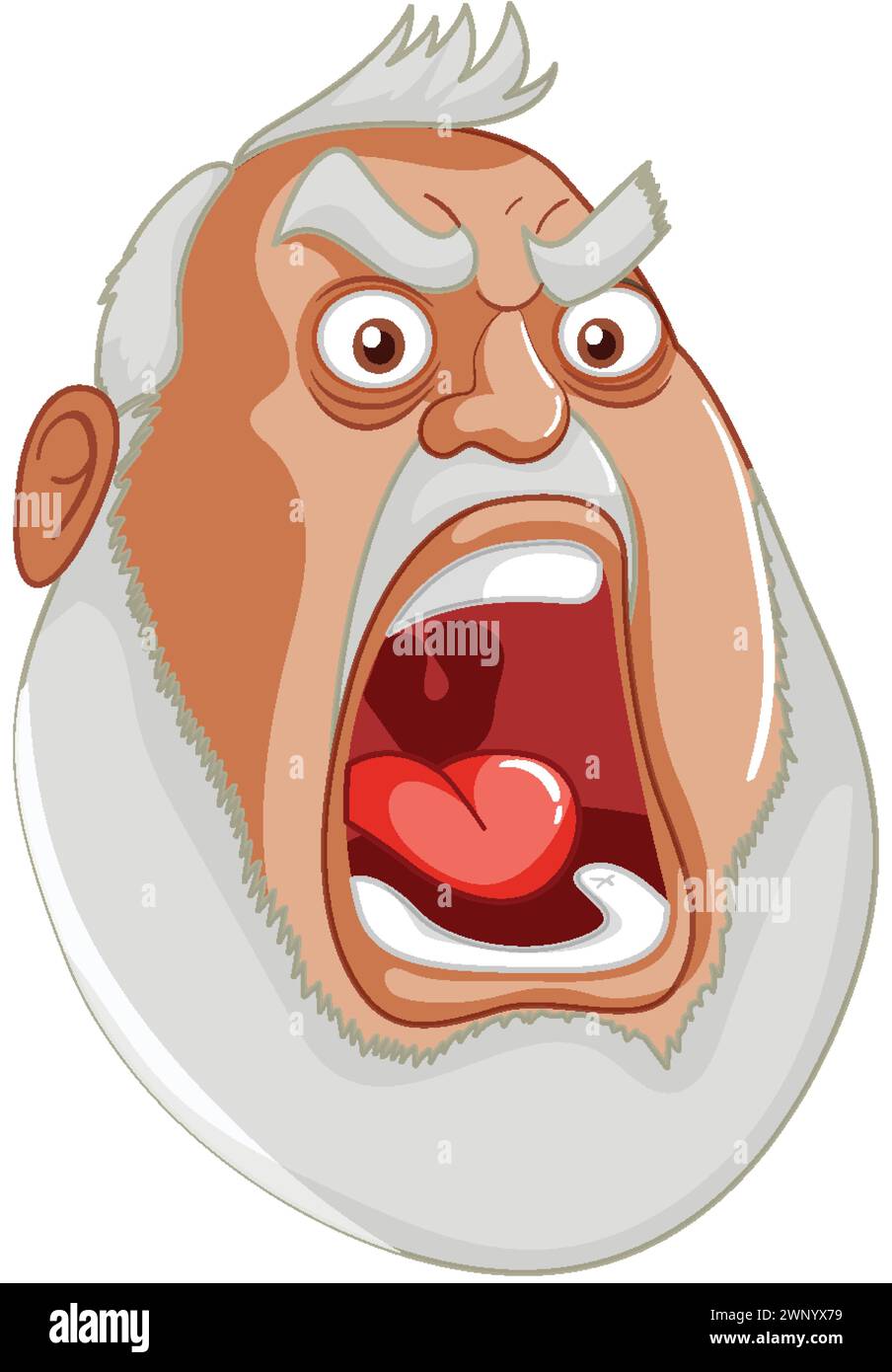 Vector illustration of a man yelling angrily. Stock Vector