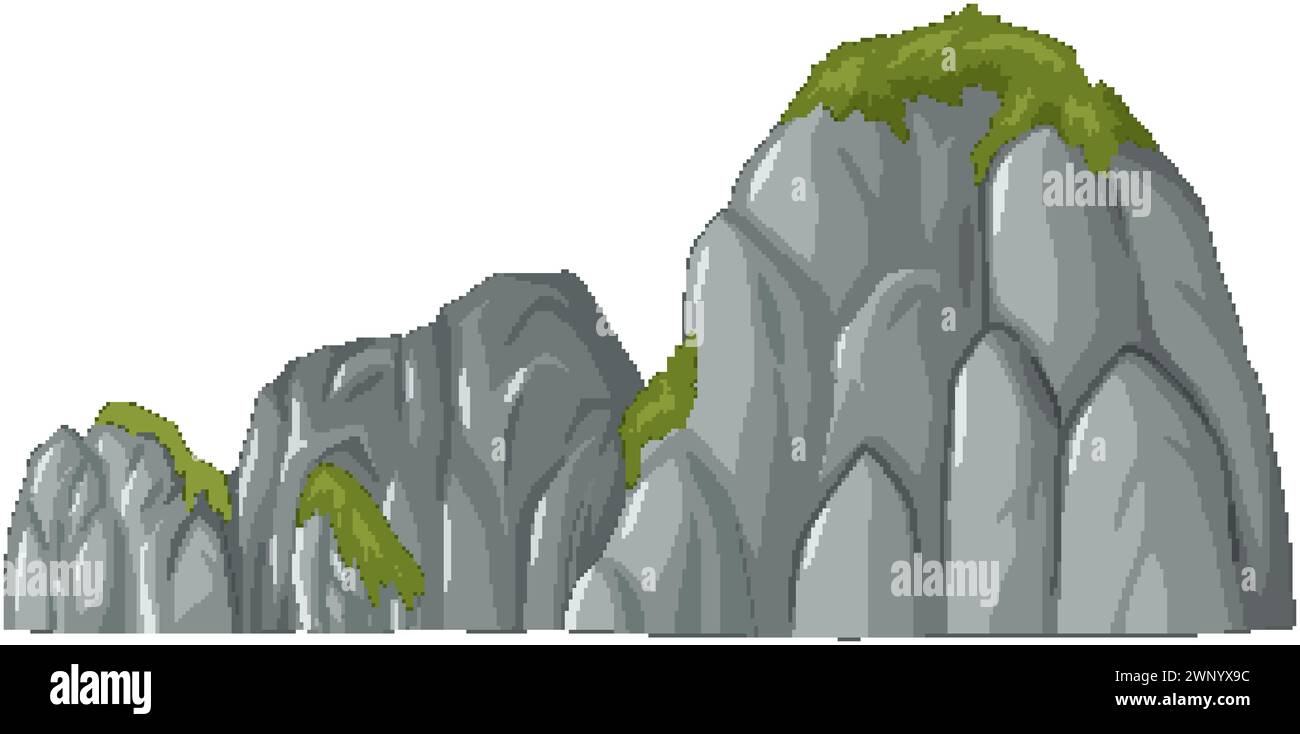 Vector graphic of a rocky mountain landscape Stock Vector