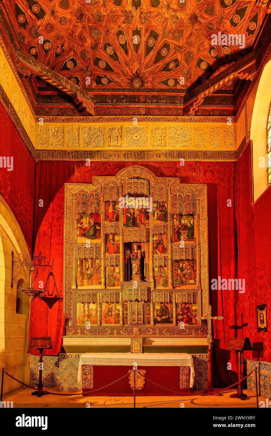 Catholic Christian Altar inside of Alcazar of SEGOVIA, SPAIN Stock Photo