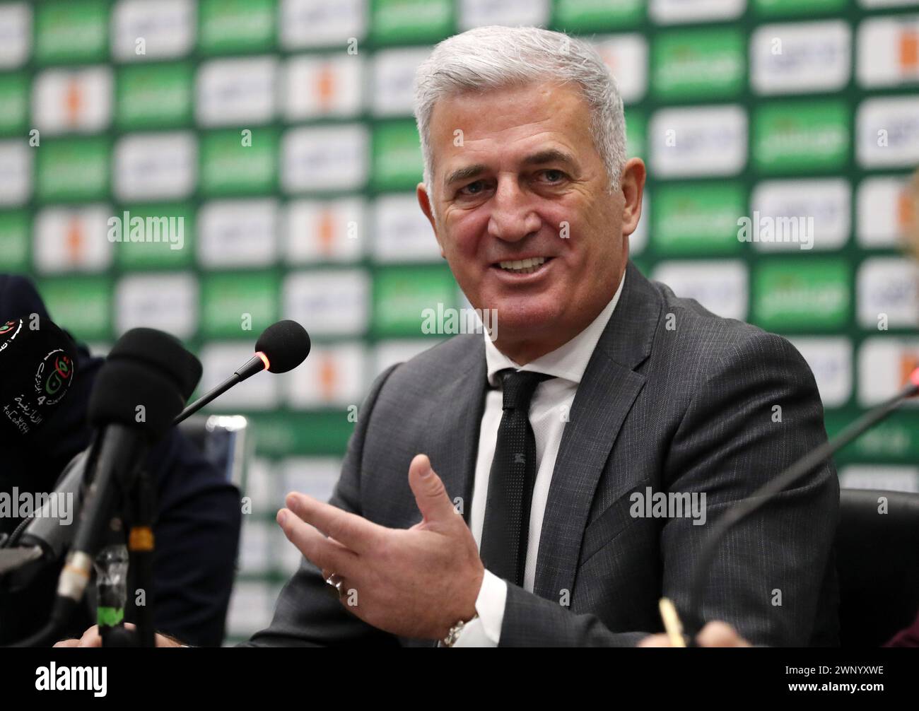 Algiers. 5th Mar, 2024. Vladimir Petkovic, head coach of Algeria, attends a press conference in Algiers, Algeria, on March 4, 2024. Credit: Xinhua/Alamy Live News Stock Photo