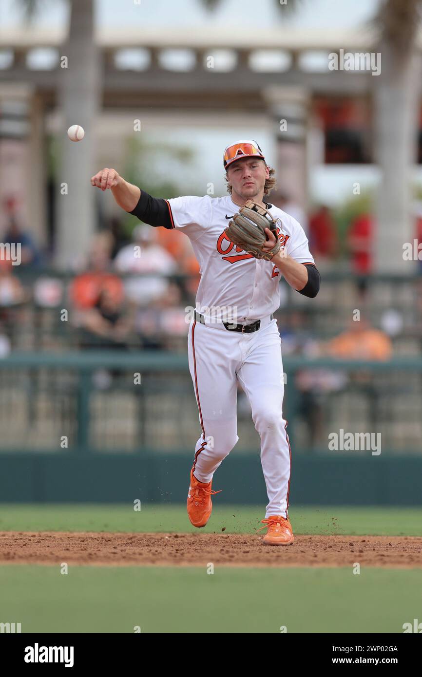Sarasota FL USA; Baltimore Orioles shortstop Gunnar Henderson (2