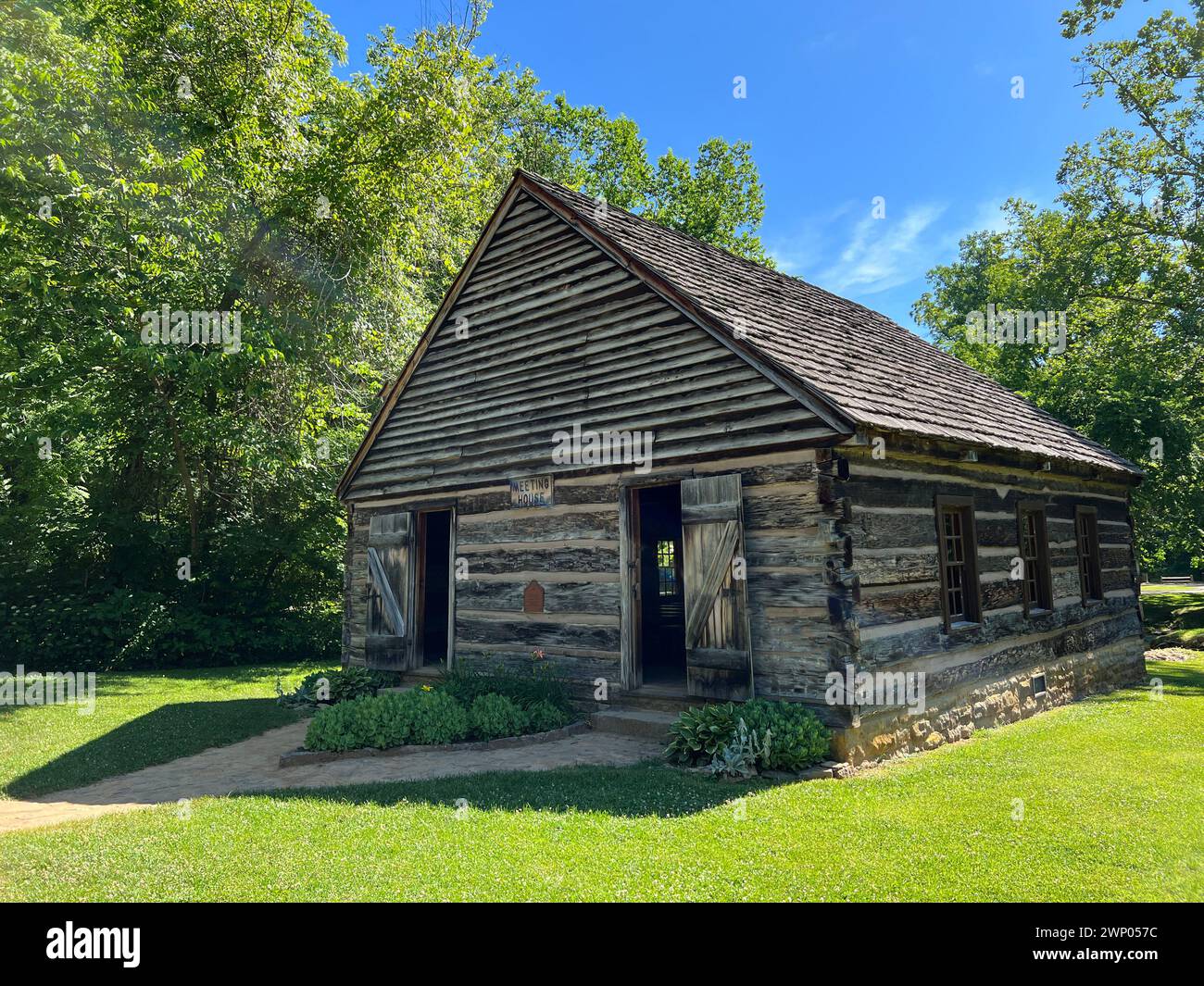 1800 Historic Meeting House Exterior in Spring Mill State Park Stock ...